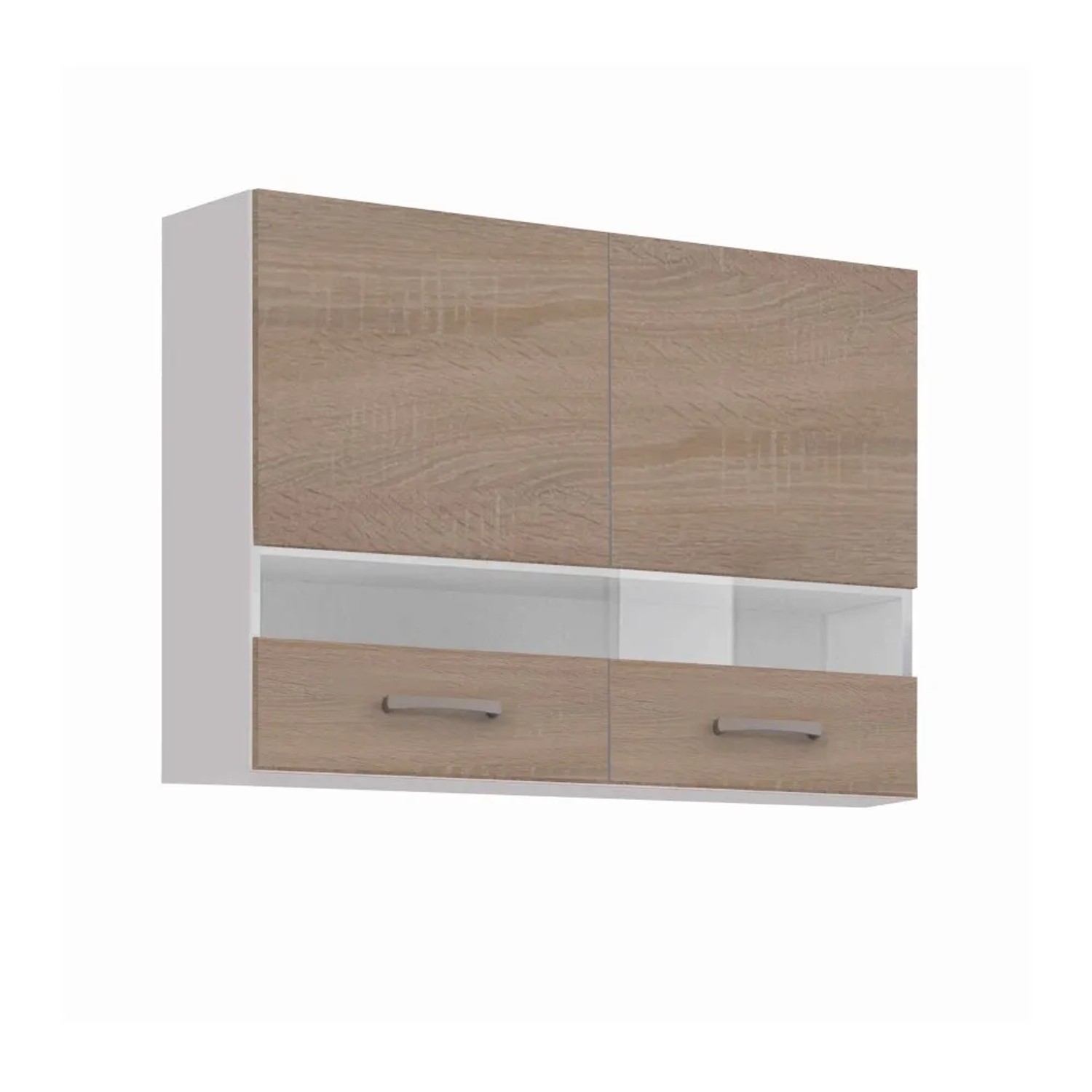 Black and White Style Szafka kuchenna górna ADEL Dąb Sonoma z witryną 80 cm