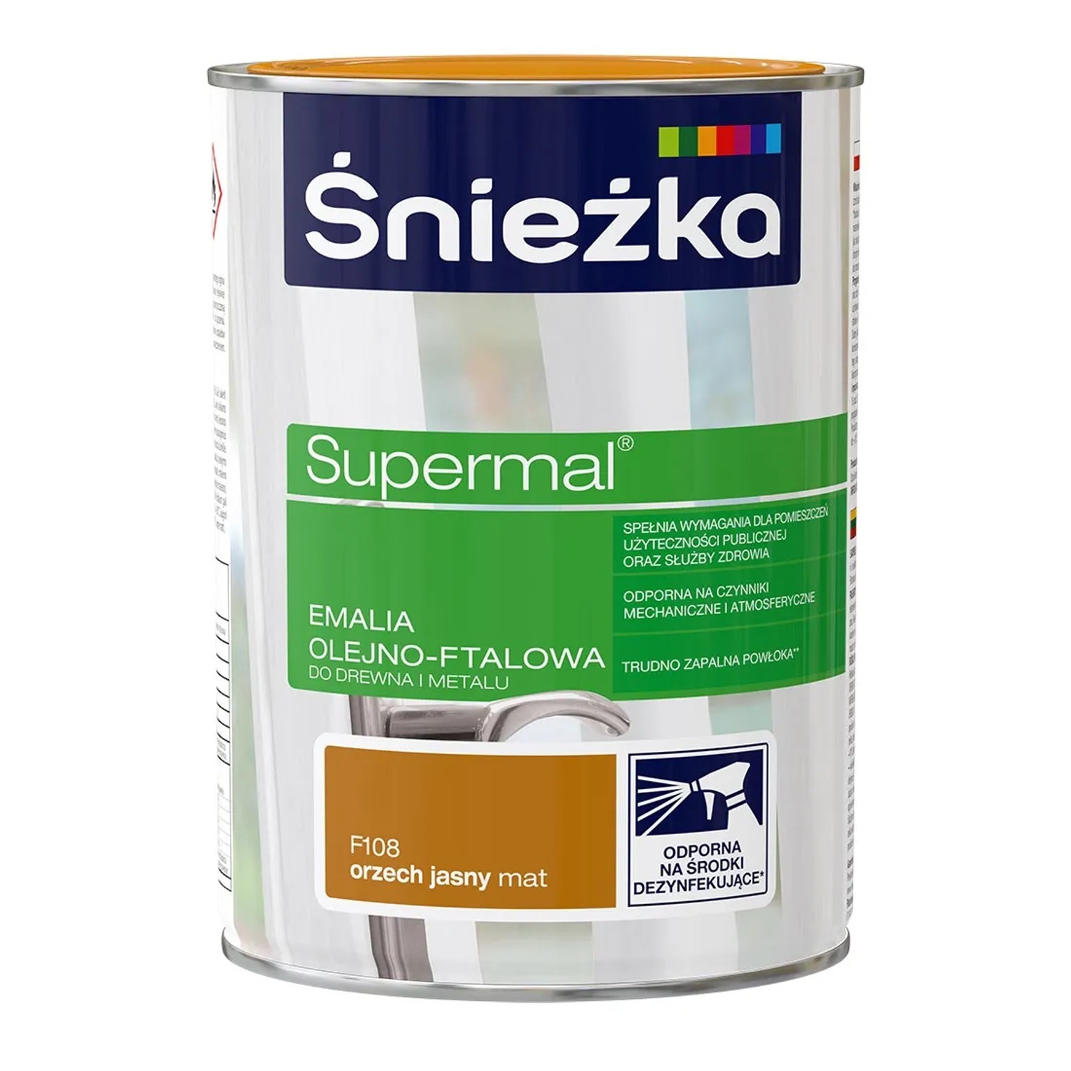 Śnieżka Supermal Emalia olejno-ftalowa orzech jasny mat 0,8L