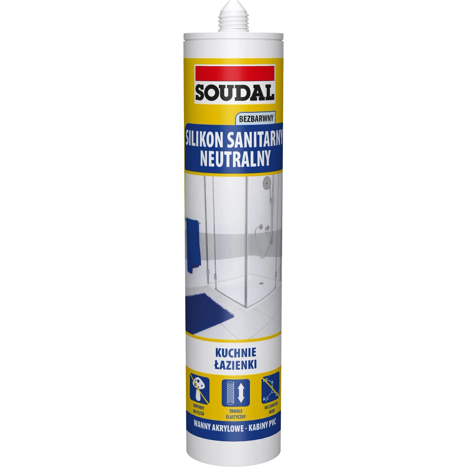 Soudal Silikon neutralny sanitarny 280 ml bezbarwny