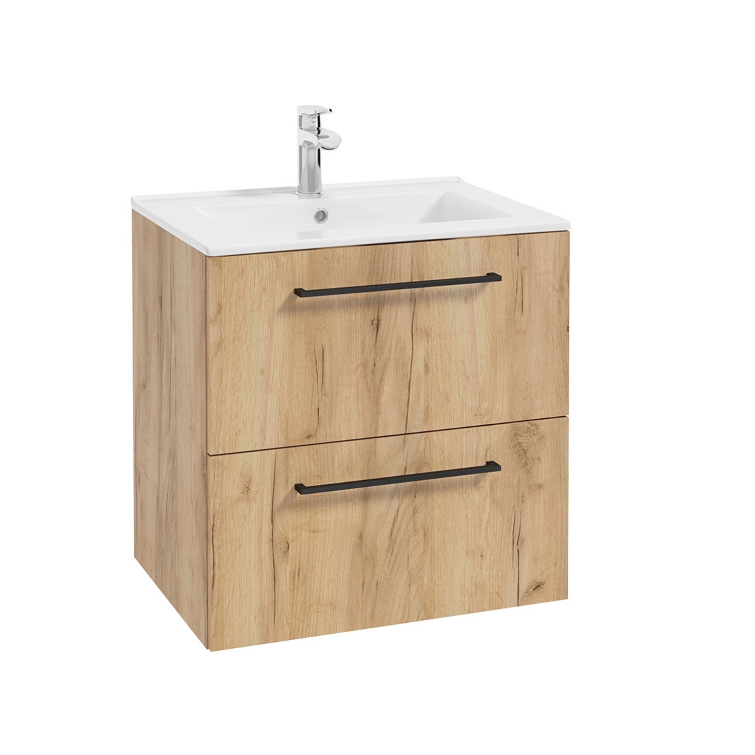 Defra Szafka Metro pod umywalkę 60 cm 2 szuflady dąb złoty