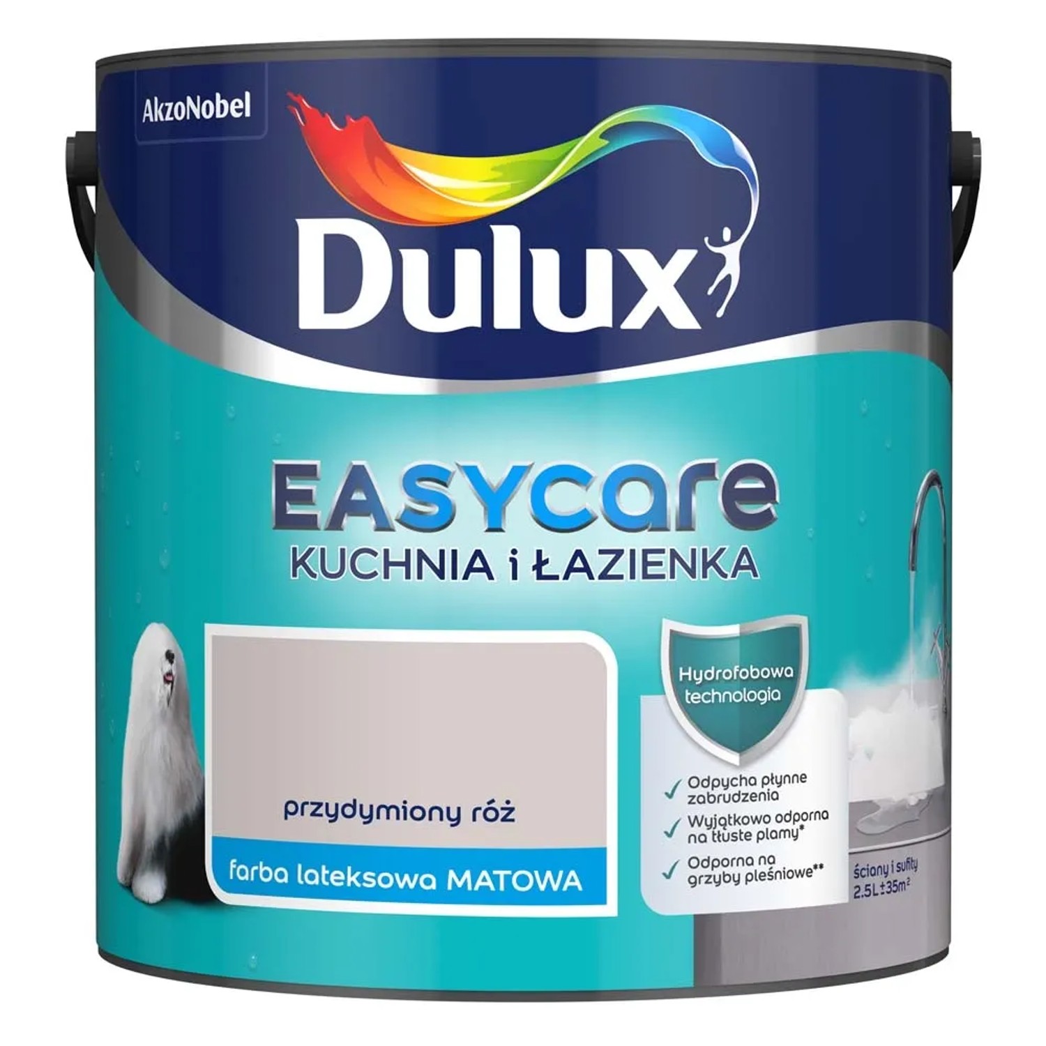 Farba Dulux EasyCare Kuchnia i Łazienka przydymiony róż 2,5 l