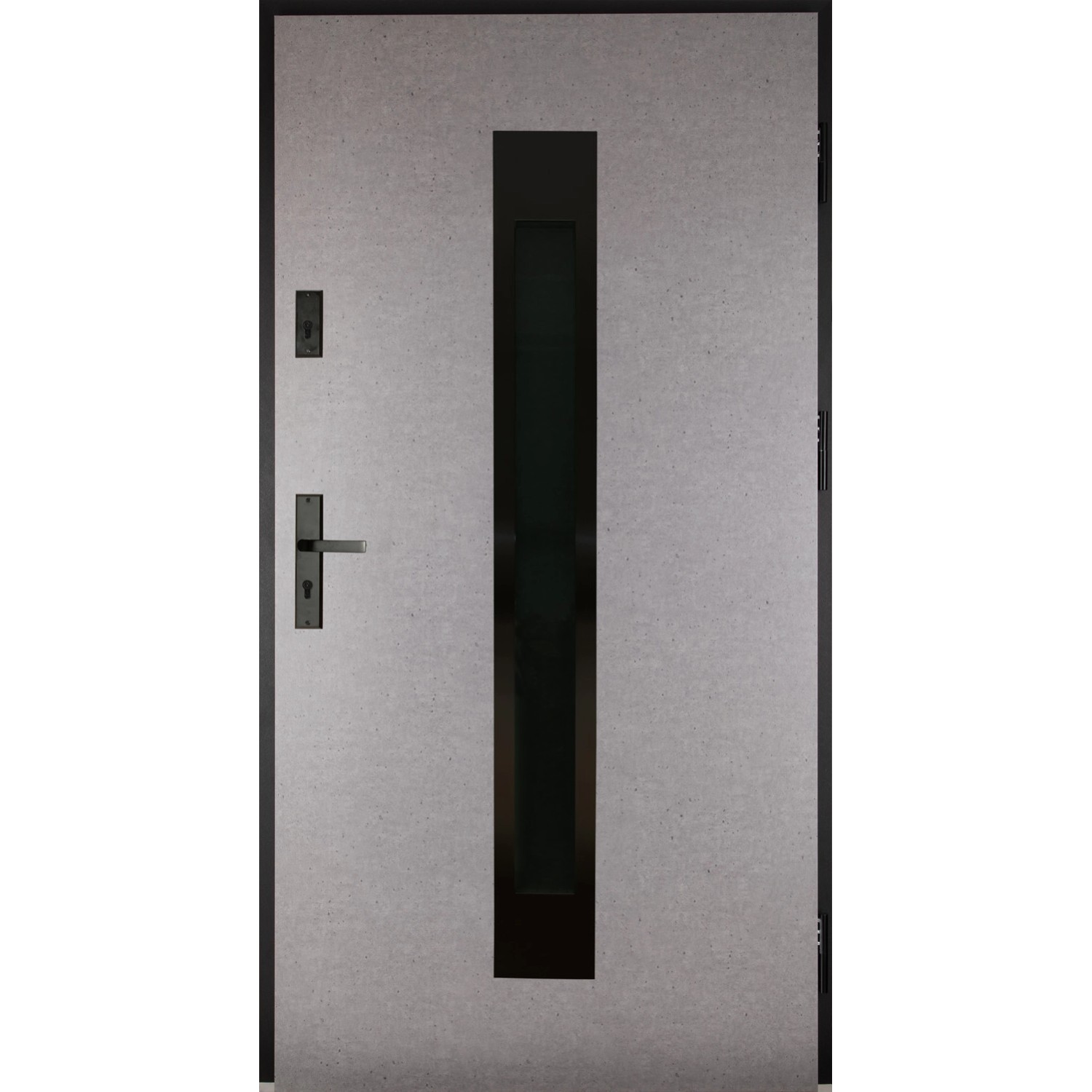 Drzwi zewnętrzne Satis black beton otwierane otwierane na zewnątrz 90P