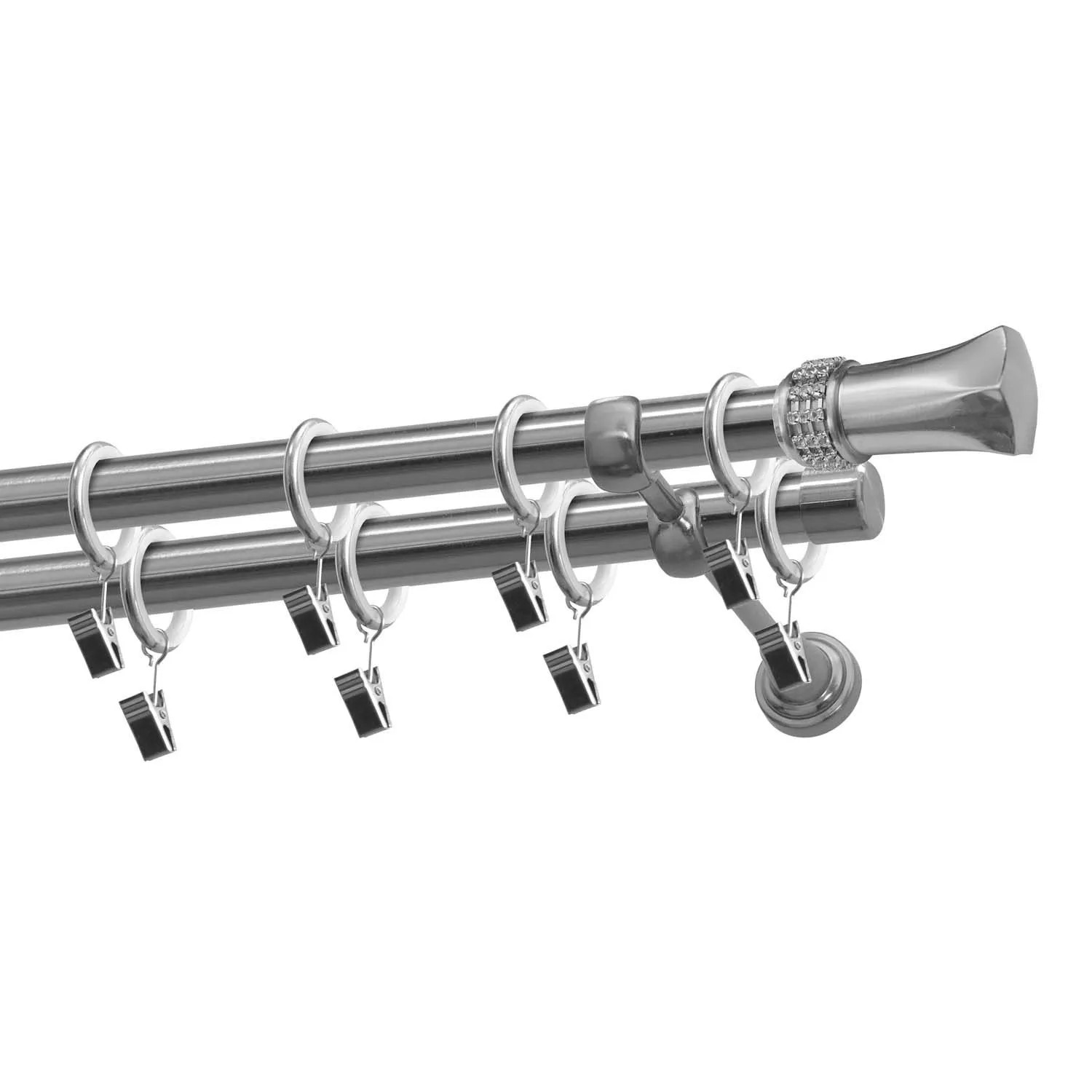 Gardinia Karnisz DIAMENT podwójny 19/19 160 cm nikiel