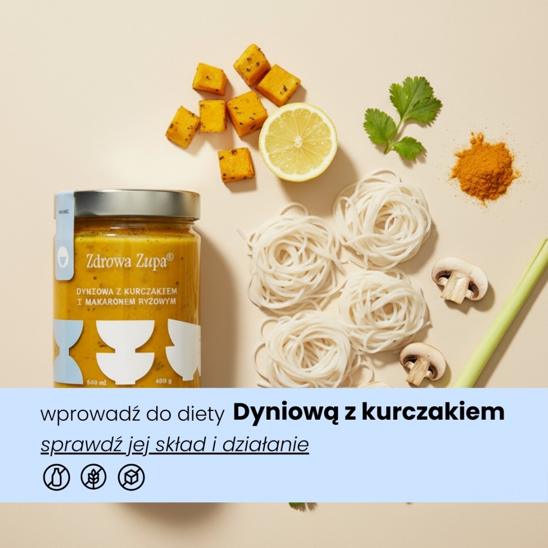 Dyniowa z kurczakiem i makaronem ryżowym (bez glutenu, bez laktozy, czysty skład, 540 ml, do lodówki)