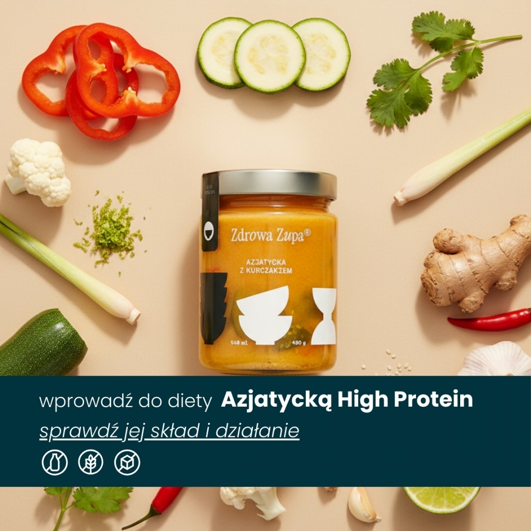 Wysokobiałkowa azjatycka z kurczakiem (high protein, 31g białka, spalanie, bez glutenu, bez laktozy, czysty skład 540 ml, do lodówki)