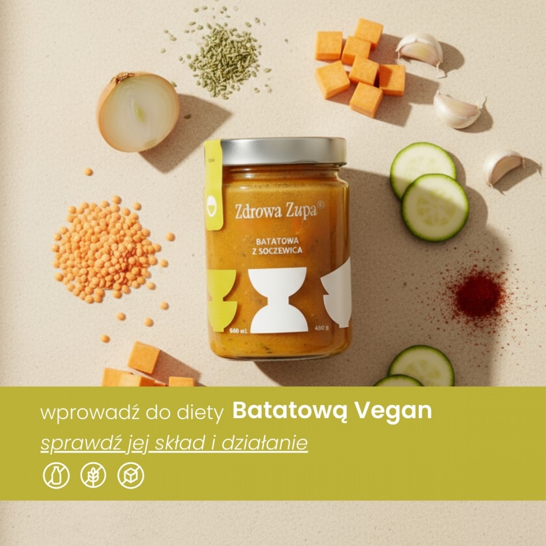 Batatowa z soczewicą (vegan, bez glutenu, bez laktozy, czysty skład 540 ml, do lodówki)