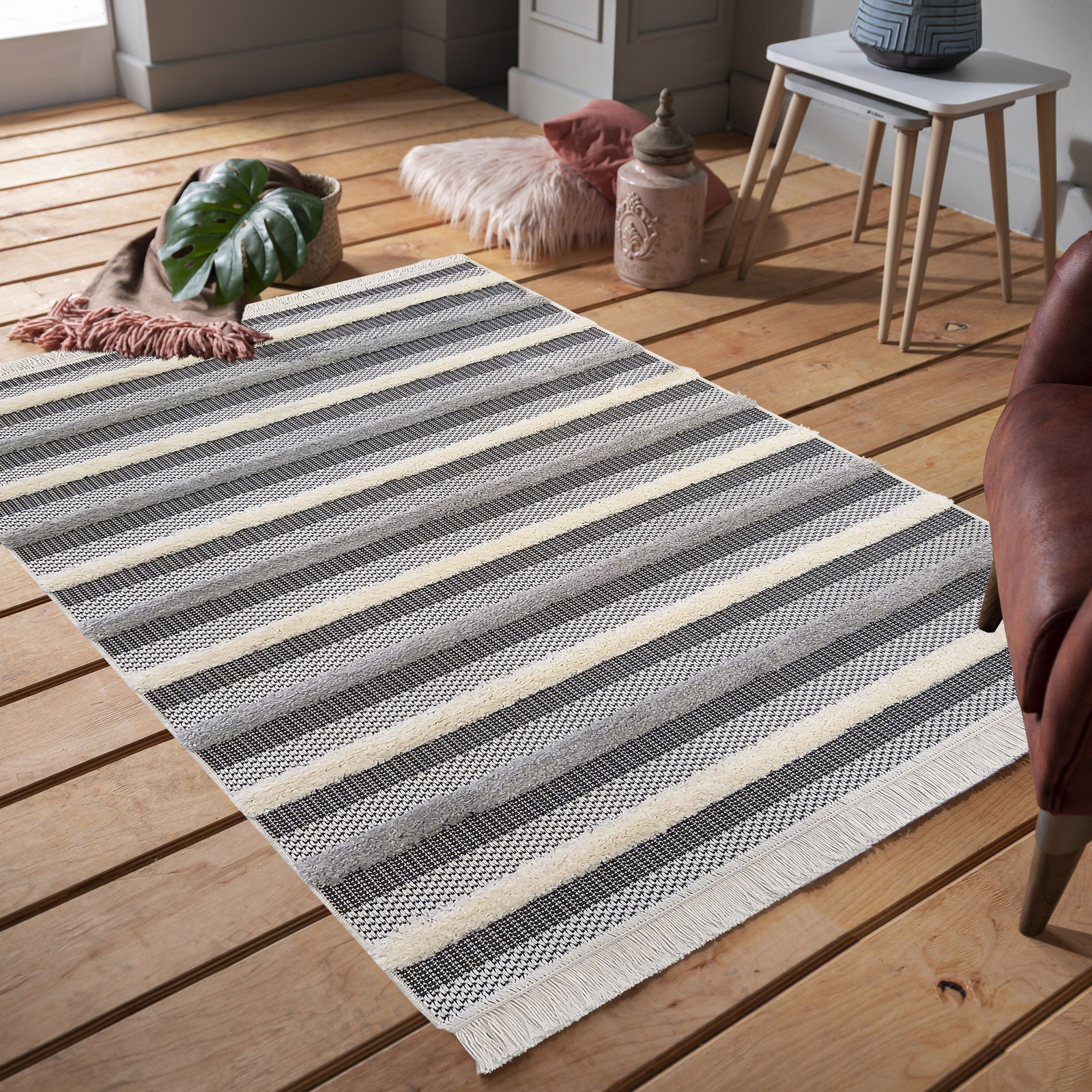 Nowoczesny dywan sznurkowy OUTDOOR- MATRIX 03- Szary