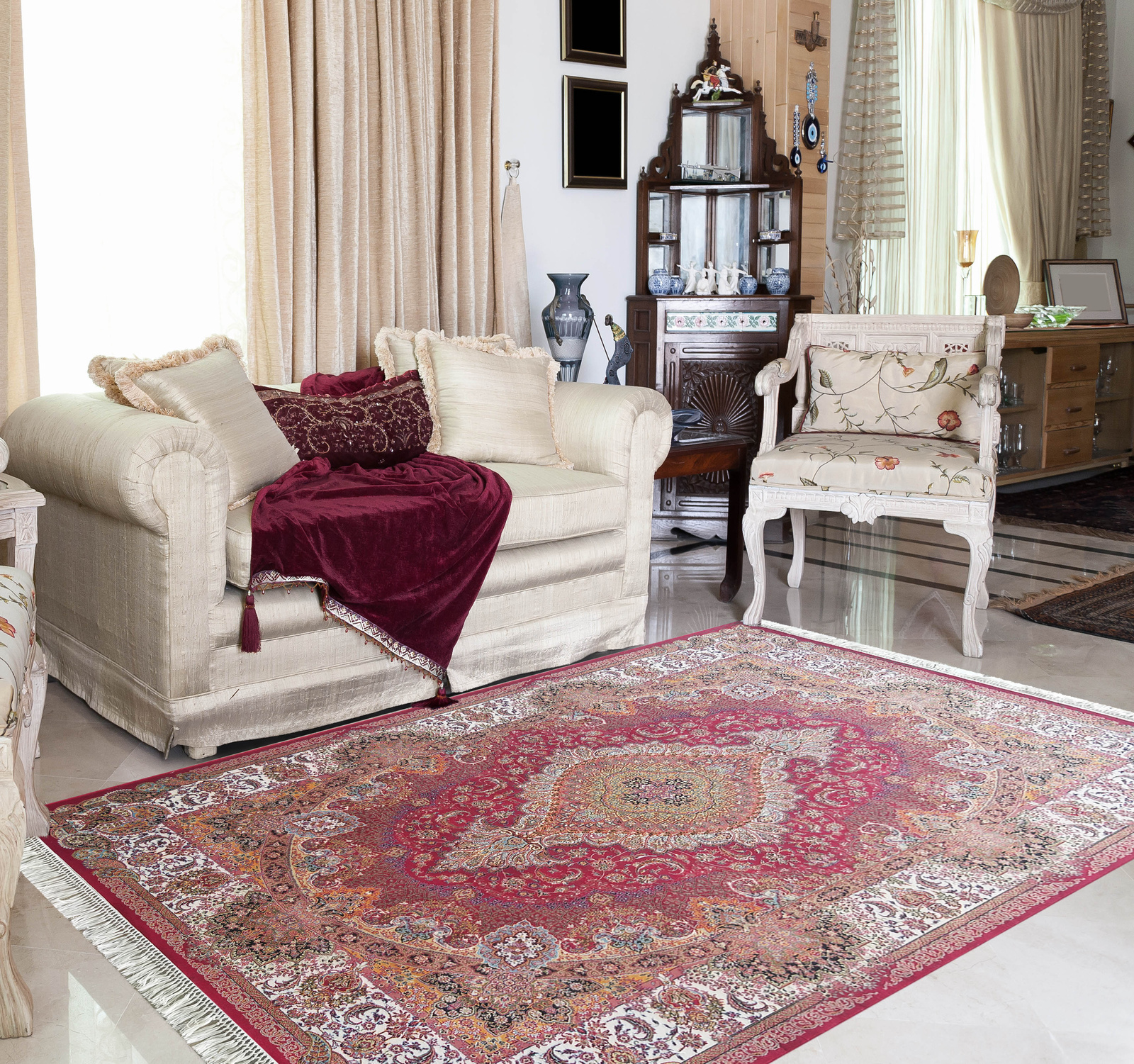 Kunsztowny dywan turecki- PERS- 03- czerwony