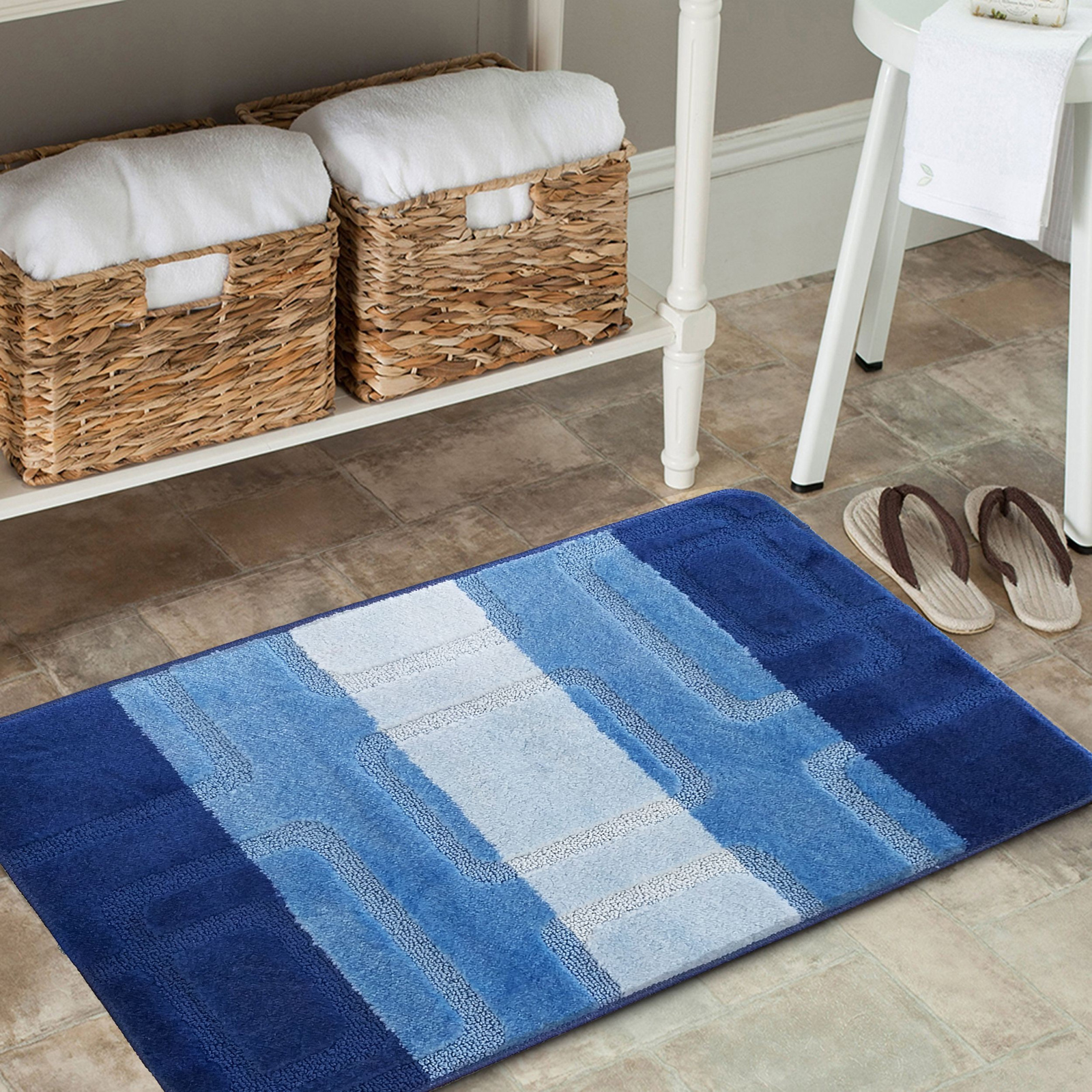 Komplet łazienkowy z wycięciem pod toaletę Montenegro 04N - niebieski