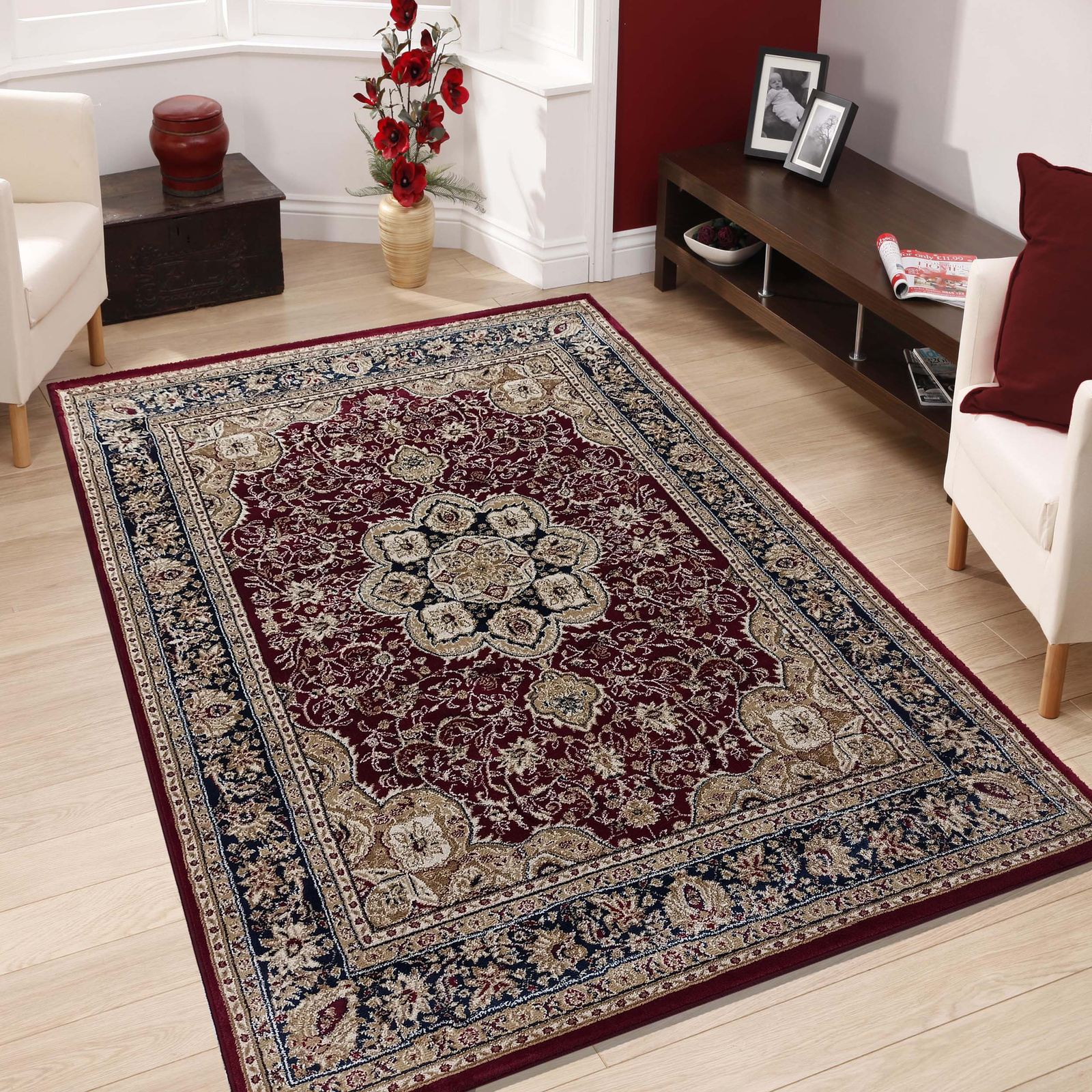 Dywan ekskluzywny czerwony Kashmir New 03