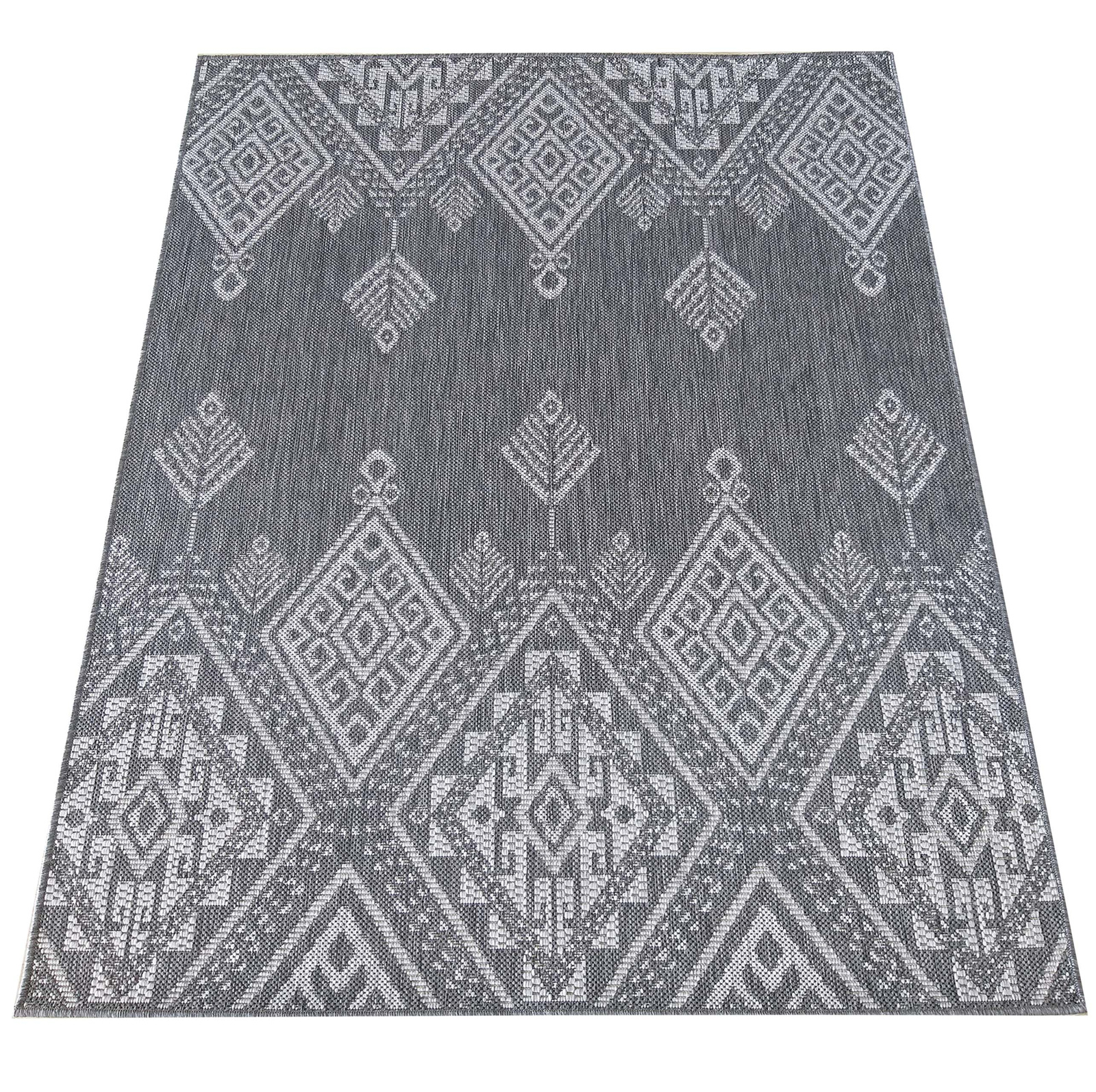 Nowoczesny dywan sznurkowy OUTDOOR dwustronny MODERN 13 Szary