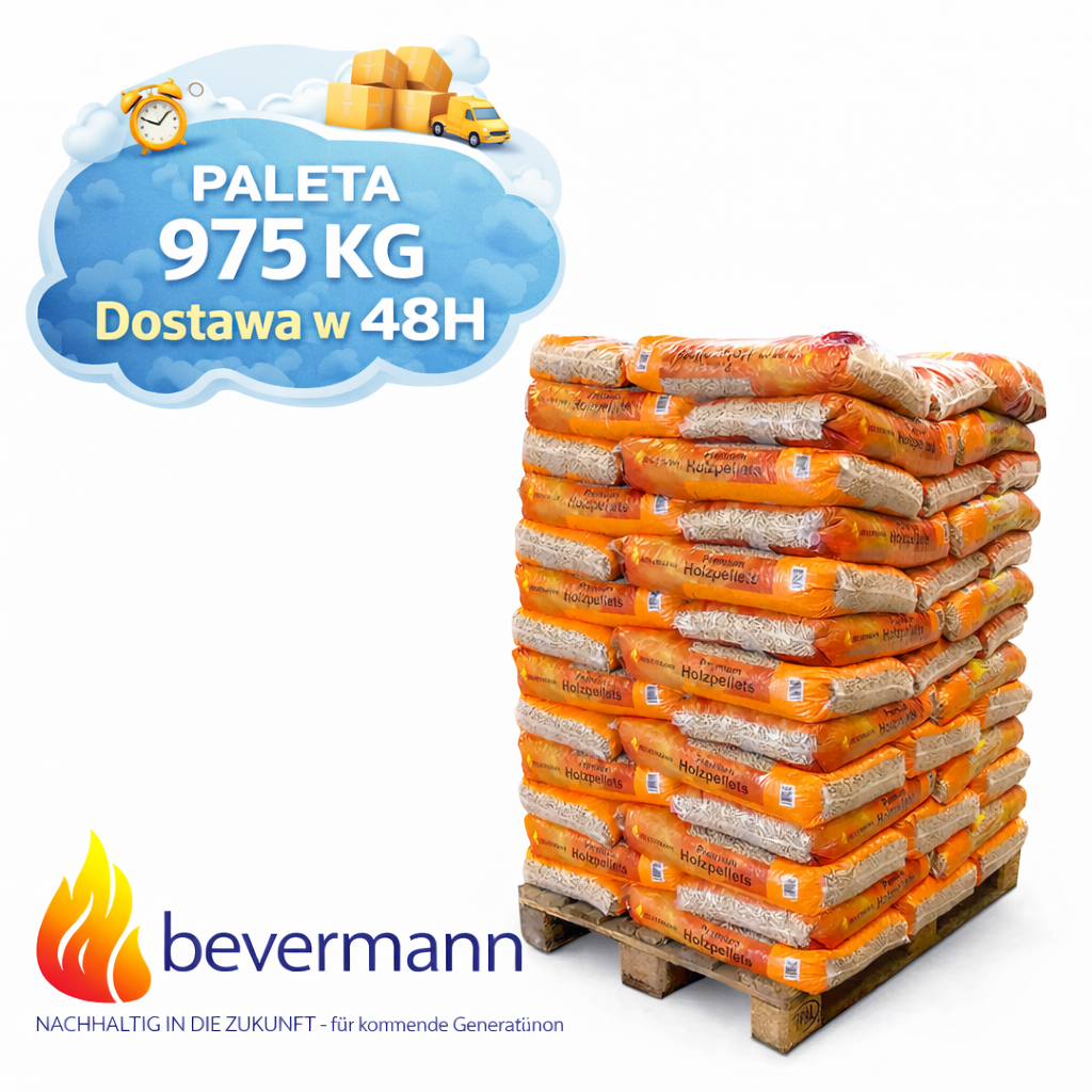 BEVERMANN PELET DRZEWNY 6 MM WOREK 15KG EN Plus A1 - NISKA WILGOTNOŚĆ - PALETA 975 KG (65x15 kg)