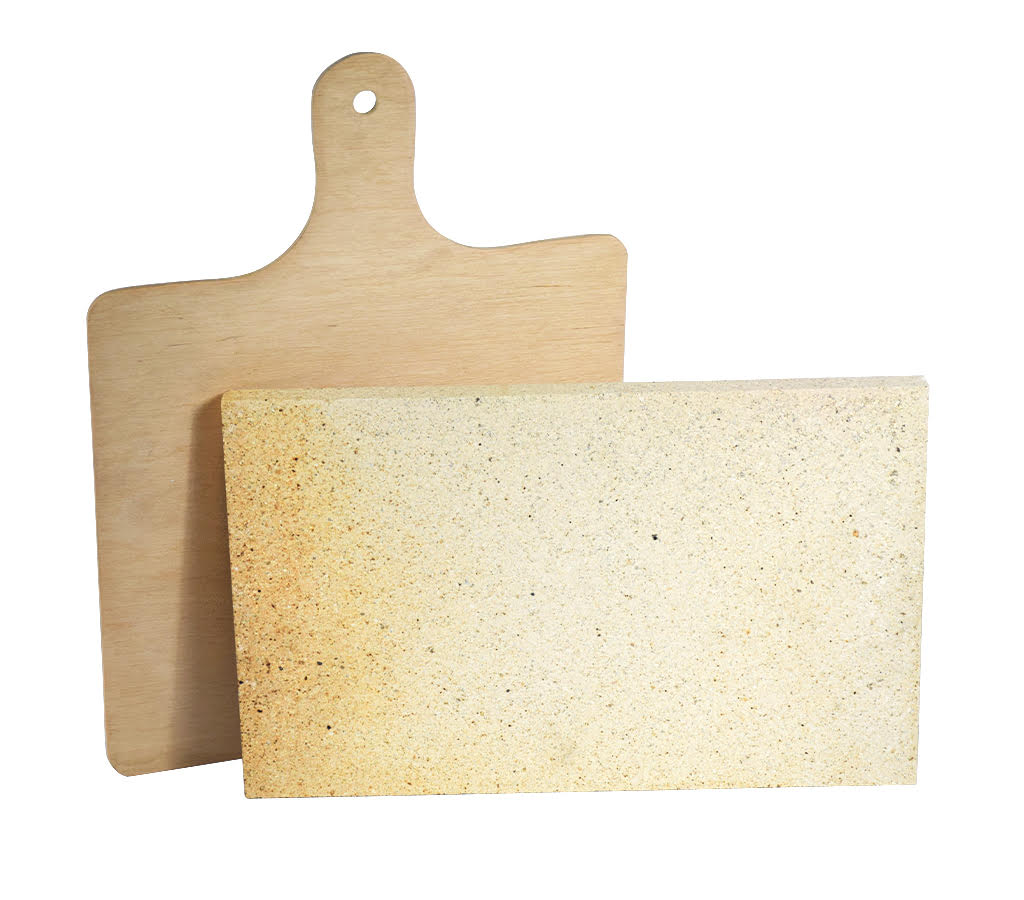 ZESTAW PŁYTA SZAMOTOWA - KAMIEŃ DO PIZZY 400X300X30 - ZESTAW Z ŁOPATKĄ