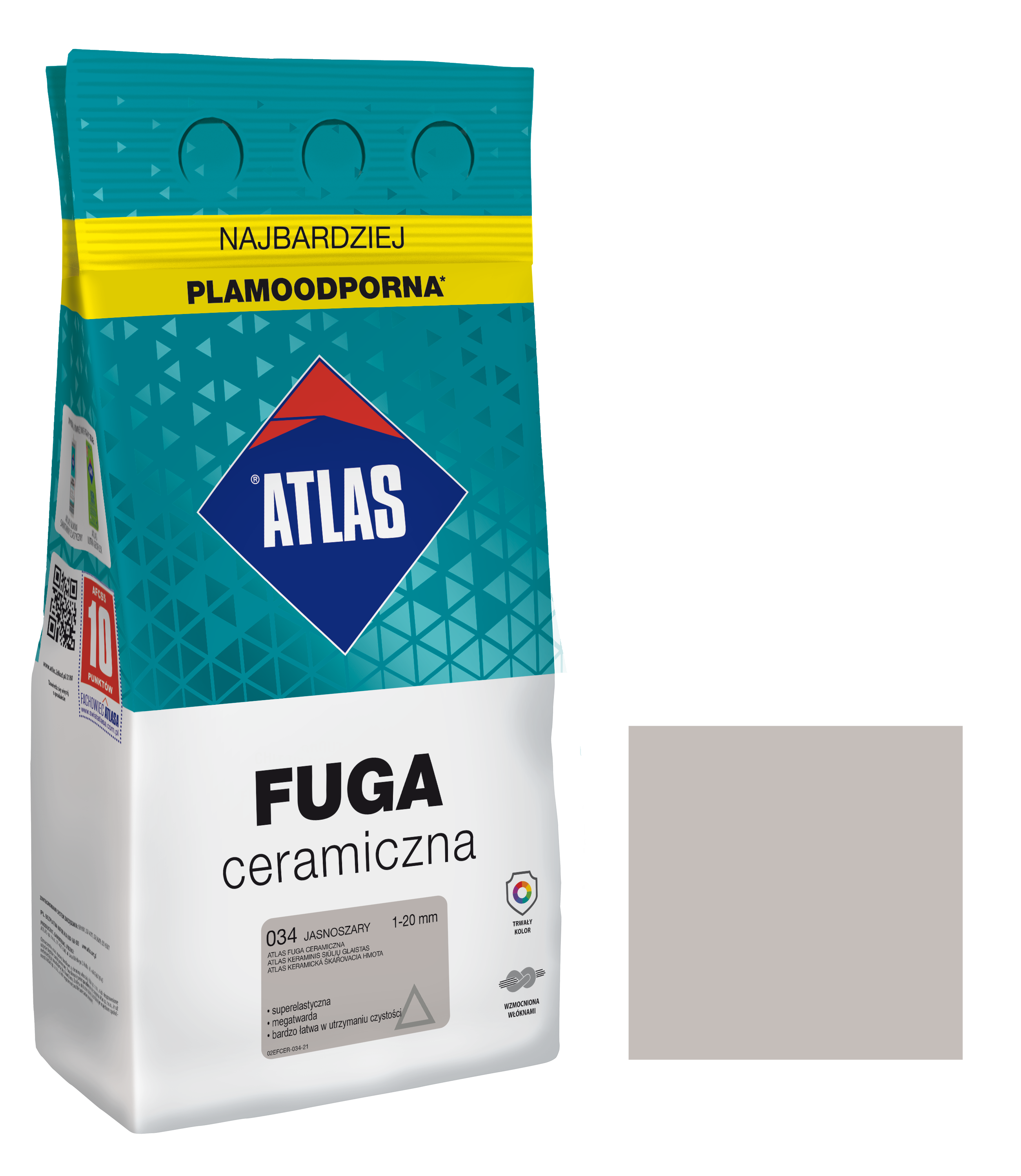 ATLAS FUGA CERAMICZNA 1-20MM 034 JASNOSZARA 5KG