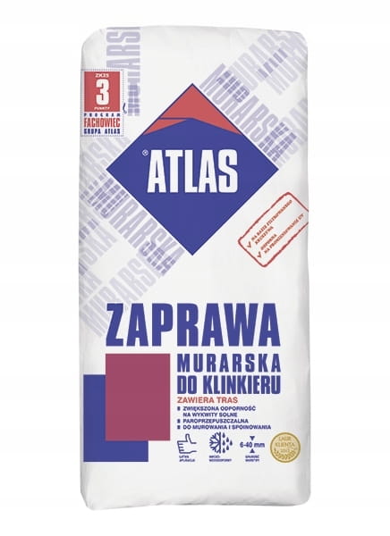 ATLAS ZAPRAWA MURARSKA DO KLINKIERU GRAFITOWA 25KG