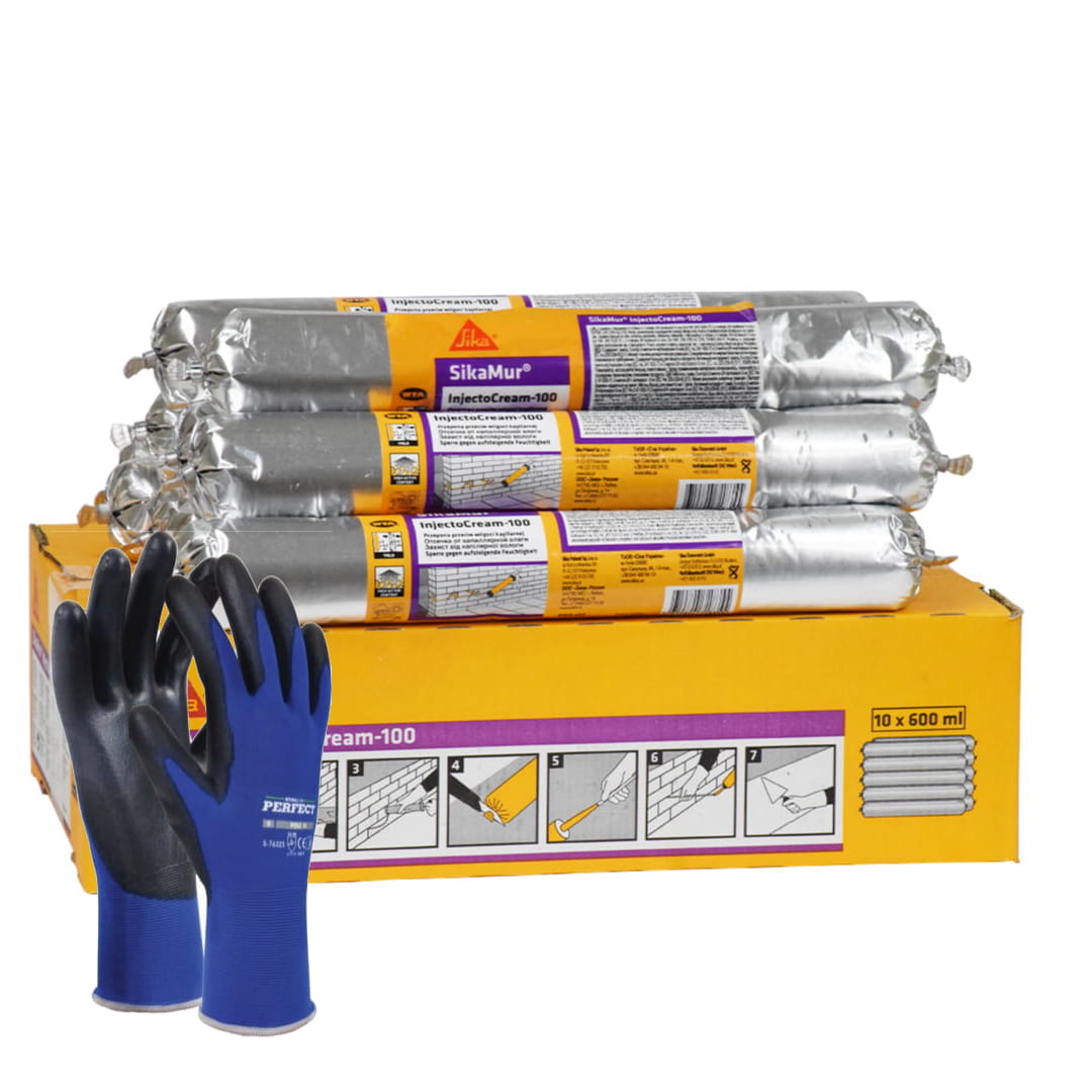 SIKAMUR INJECTOCREAM 100 560ML 10 SZTUK + RĘKAWICZKI ZESTAW DO INJEKCJI