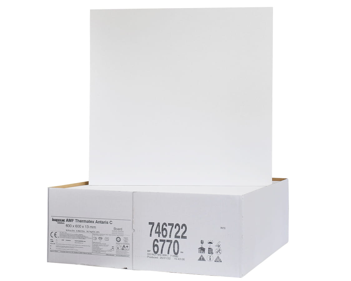 KCS PŁYTA SUFITOWA ANTARIS C 600X600X13 WEŁNA MINERALNA - GŁADKA BIAŁA – 5,76M2)