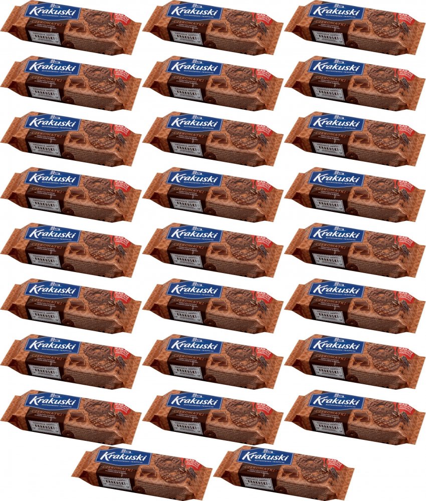 26x Herbatniki Krakuski Czekonatki, czekoladowy z czekoladą, 165g