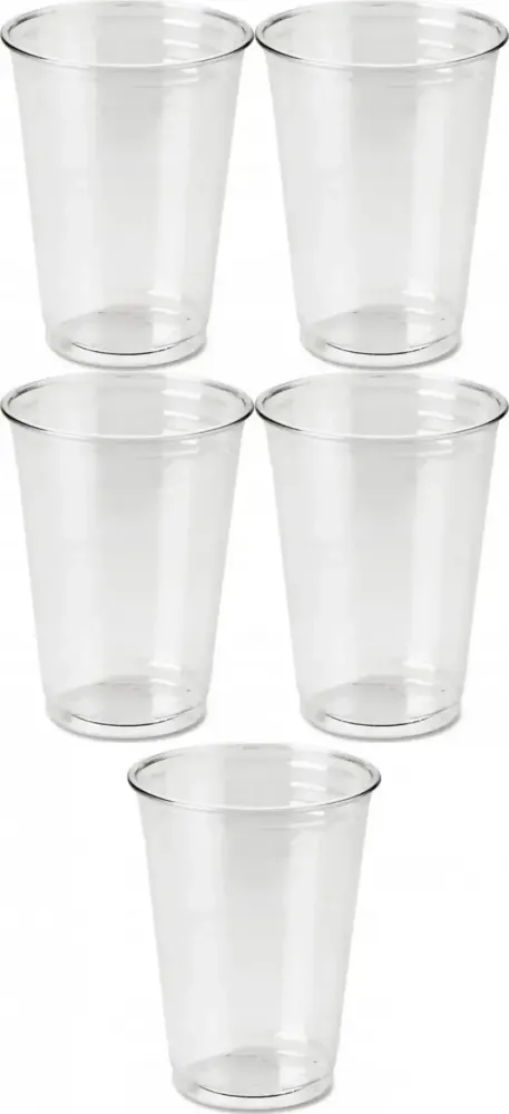 5x Kubki wielorazowe Papstar, 300ml, polipropylen, 50 sztuk, przezroczysty
