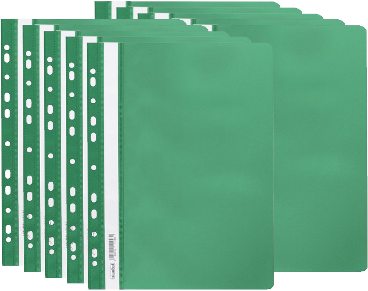 10x skoroszyt plastikowy oczkowy Biurfol, miękki, A4, zielony