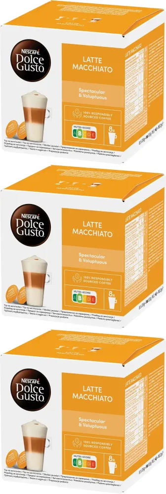 3x Kapsułki do ekspresu Nescafé Dolce Gusto Latte Macchiato, 16 sztuk