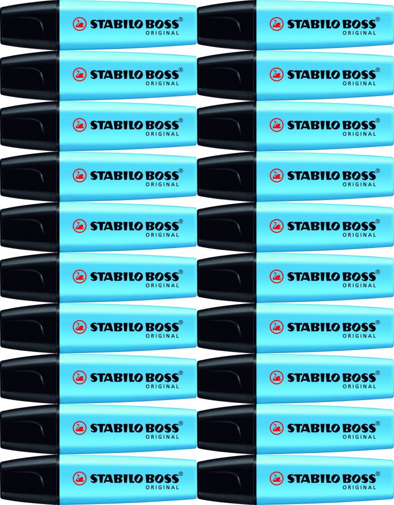 20x Zakreślacz Stabilo, Boss Original 70/31, ścięta, niebieski
