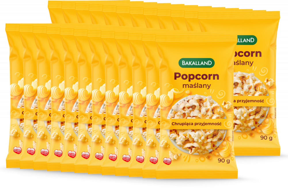 24x Popcorn Bakalland, maślany, do mikrofalówki, 90g