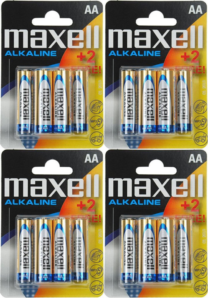4x Bateria alkaliczna Maxell, AA, 6 sztuk (4+2)