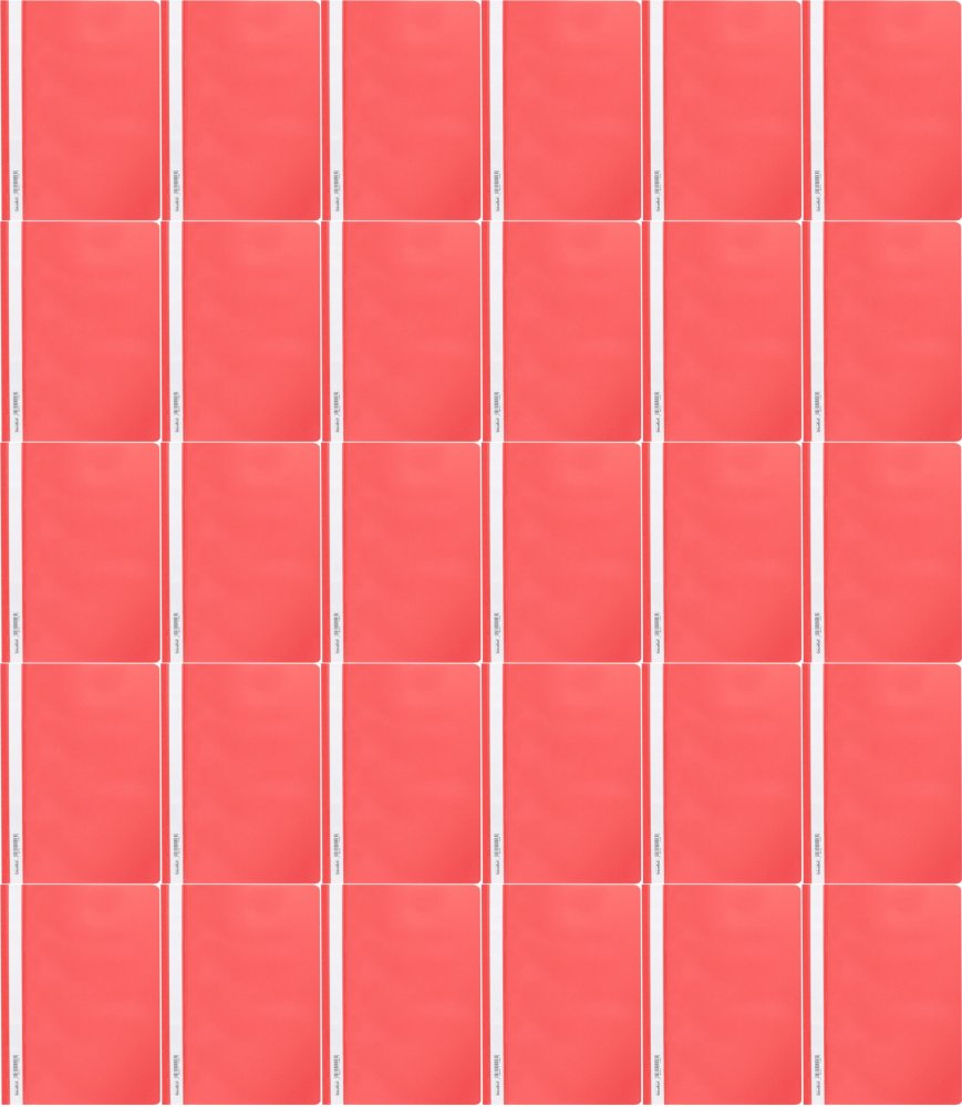 100x Skoroszyt plastikowy bez oczek Biurfol, miękki, A4, czerwony