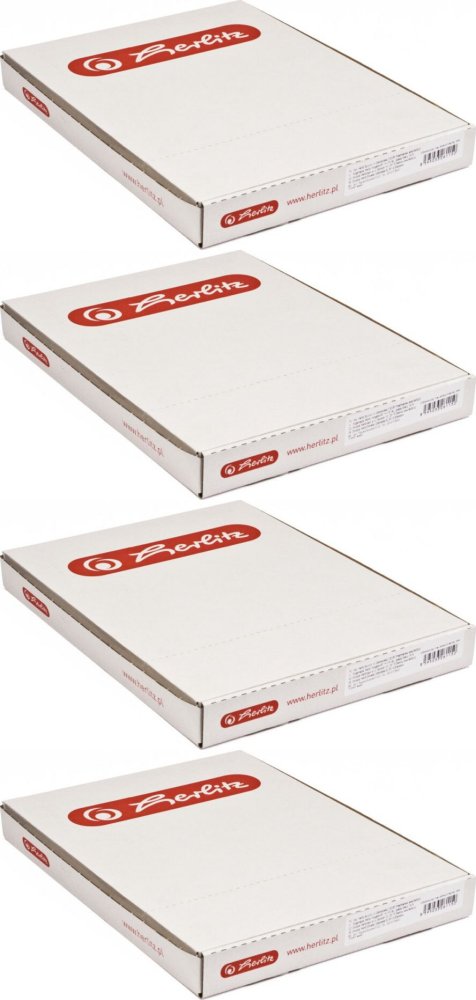 4x Koszulki krystaliczne Herlitz, A4, 45 μm, w kartonie, 100 sztuk, przezroczysty
