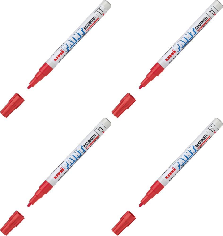 4x Marker olejowy Uni PX-21, okrągła, 1.2 mm, czerwony