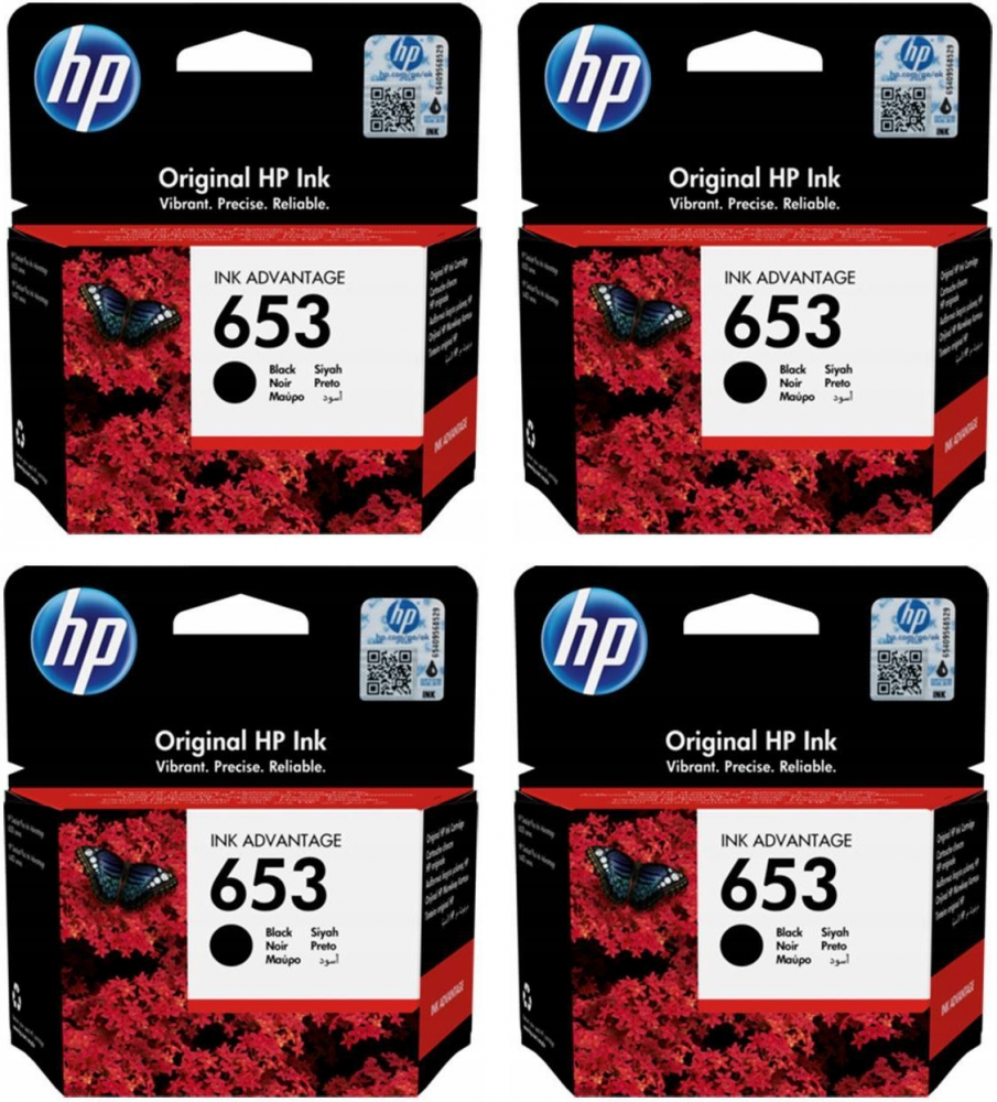 4x Tusz HP 653 (3YM75AE), 360 stron, black (czarny)