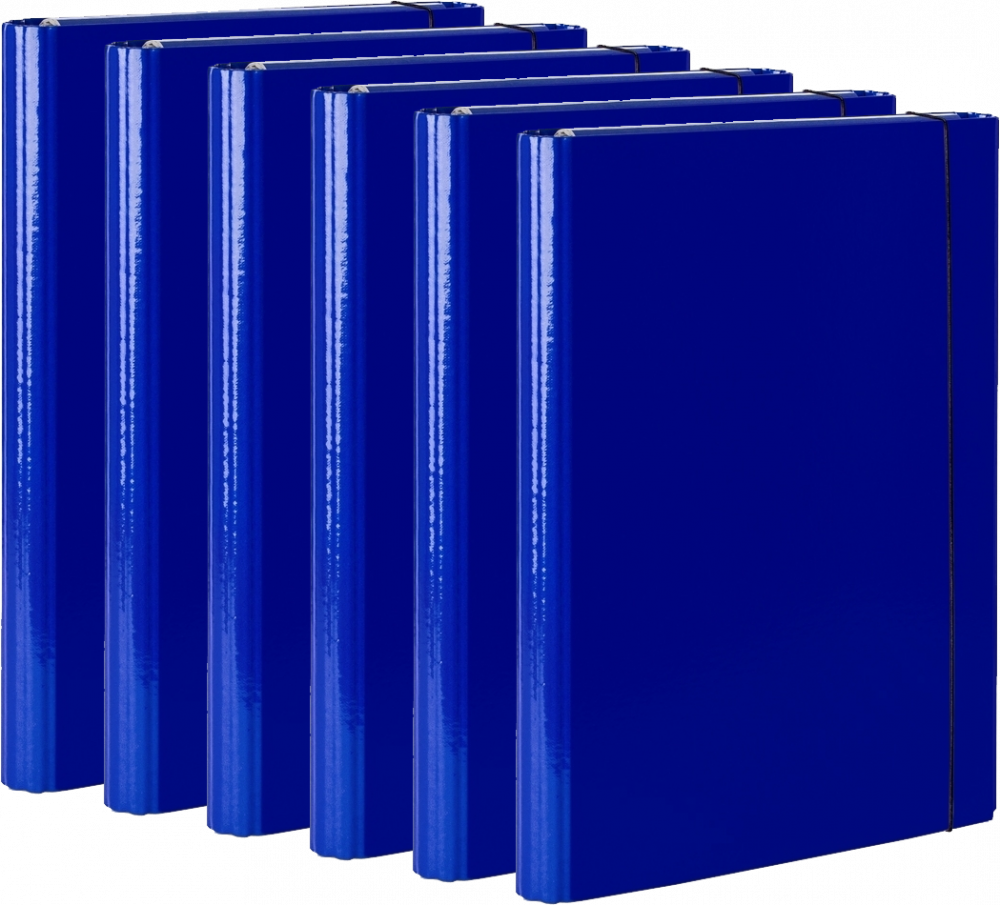 6x Teczka skrzydłowa z gumką VauPe, A4, 40mm, niebieski