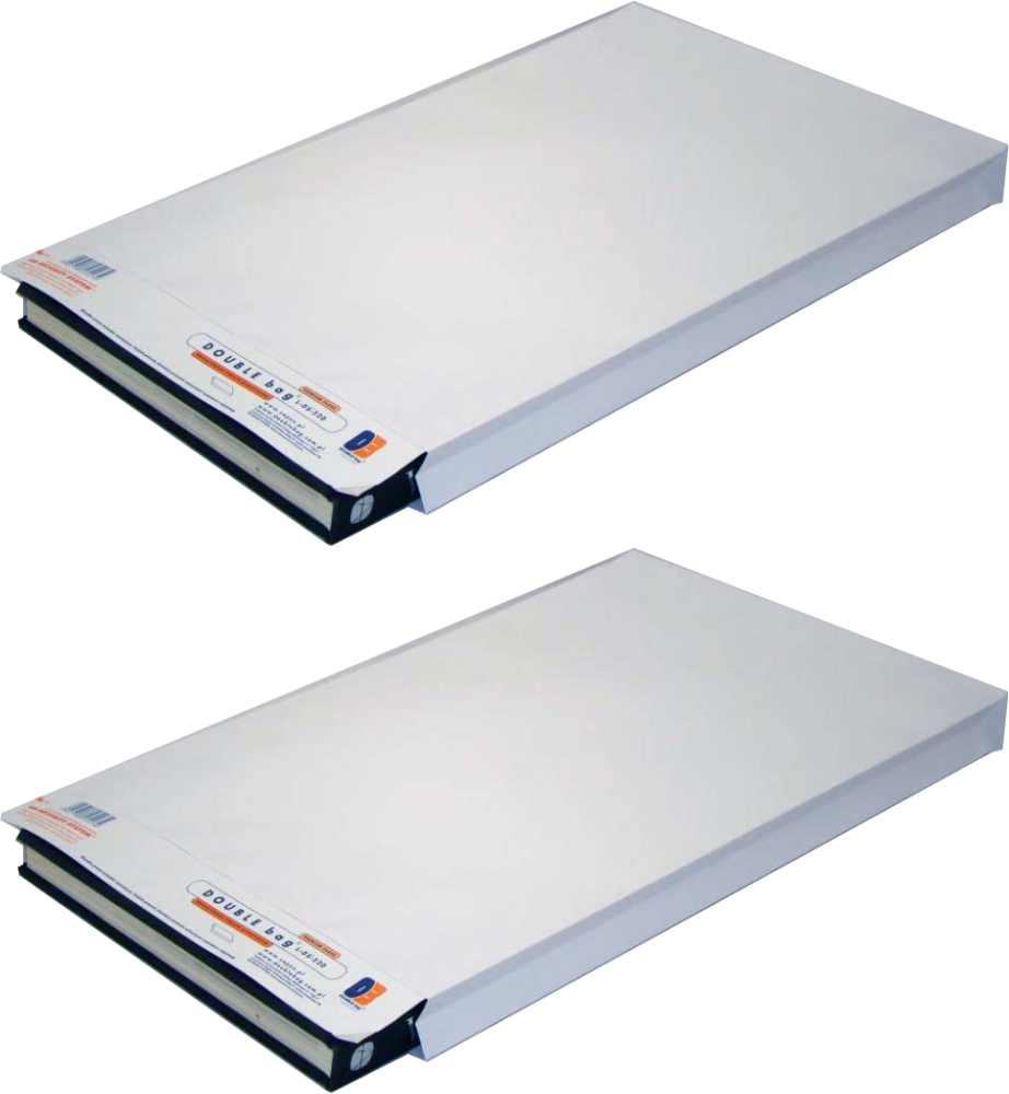 2x Koperta rozszerzana Double Bag S-DS-200, dwuwarstwowa, z paskiem HK, 255x390x40mm, 20 sztuk, biały