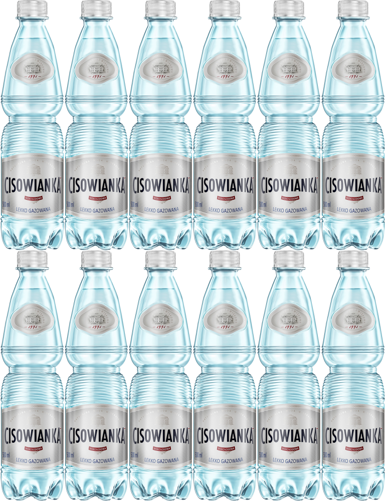 12x Woda lekko gazowana Cisowianka, 0.5l, butelka PET, KAUCJA