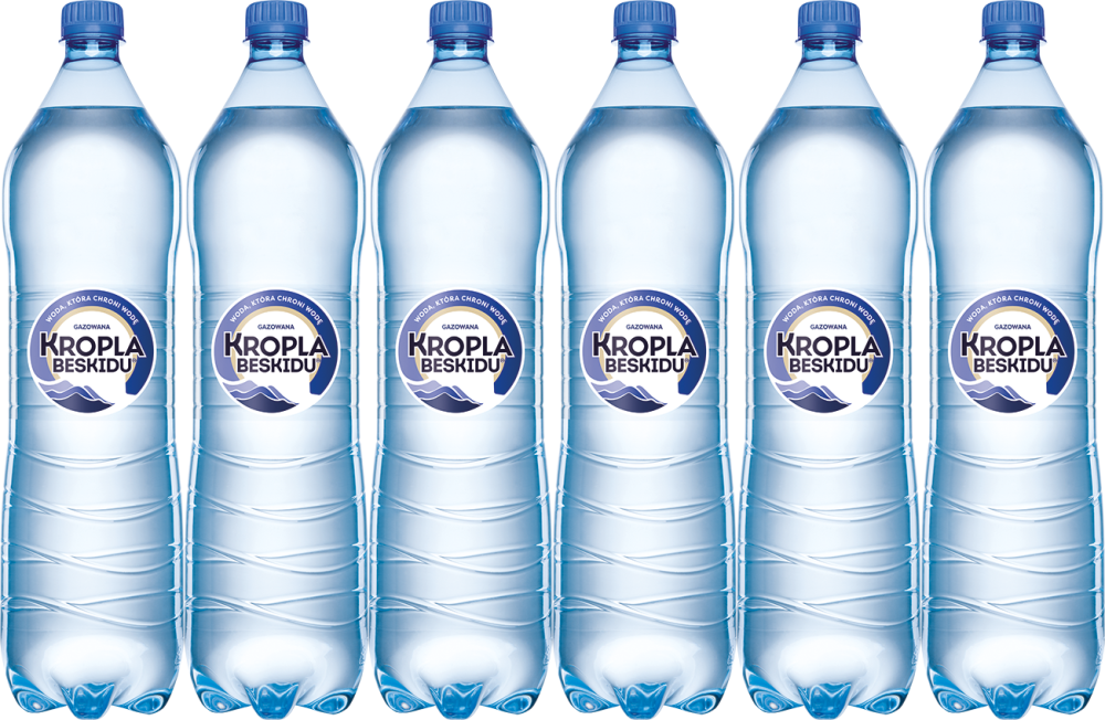 6x Woda gazowana Kropla Beskidu, 1.5l, butelka PET, KAUCJA