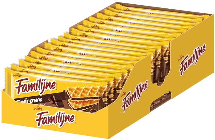 23x Wafle Familijne gofrowe Jutrzenka, czekoladowy, 150g