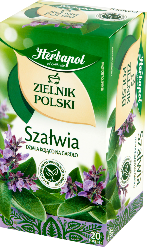 Herbata ziołowa w torebkach Herbapol, Zielnik Polski, szałwia, 20 sztuk x 1.2g