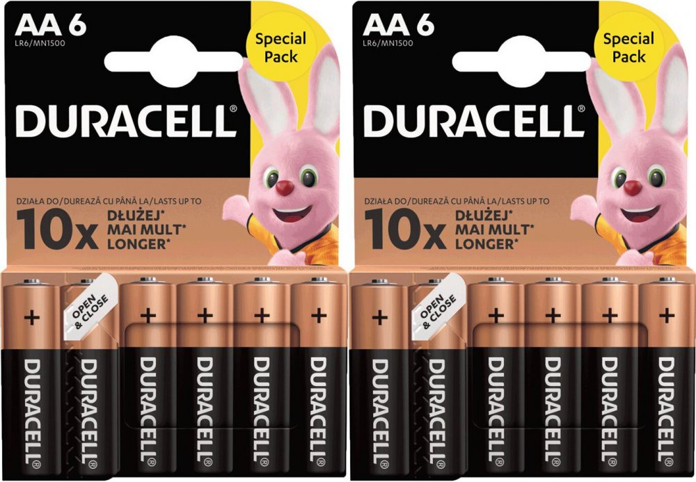 2x Bateria alkaliczna Duracell, AA, 6 sztuk