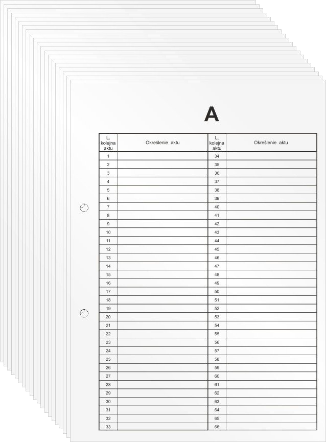 20x Przekładka do segregatora Biurfol, do akt osobowych, kartonowa, A4, typ A, 1 karta