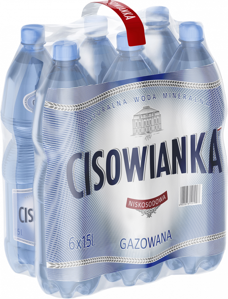6x Woda gazowana Cisowianka, 1.5l, butelka PET