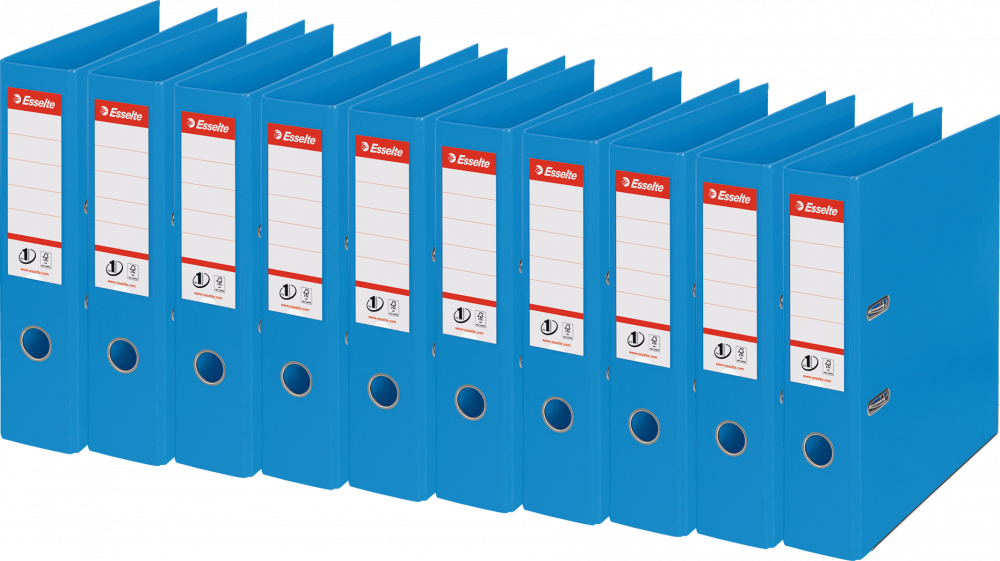 10x Segregator A4 Esselte Vivida No.1 Power, 75mm, do 500 kartek niebieski