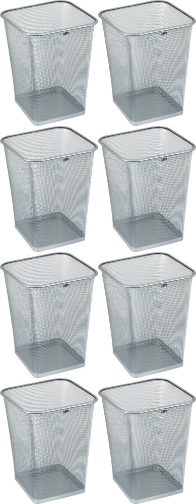 8x Kosz na śmieci Grand GR-017S, kwadratowy, druciany, 18l, srebrny