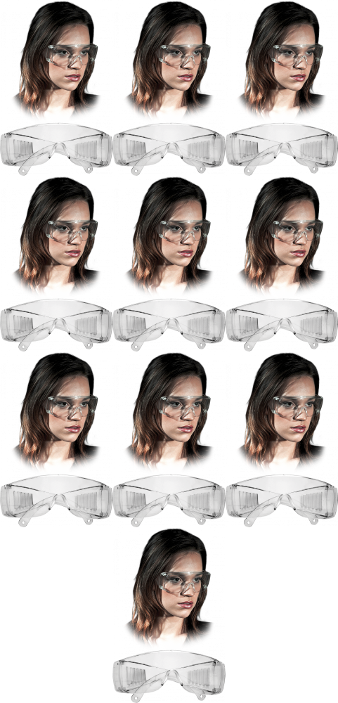 10x Okulary ochronne Reis Gog-Ice, przeciwodpryskowe, bezbarwny
