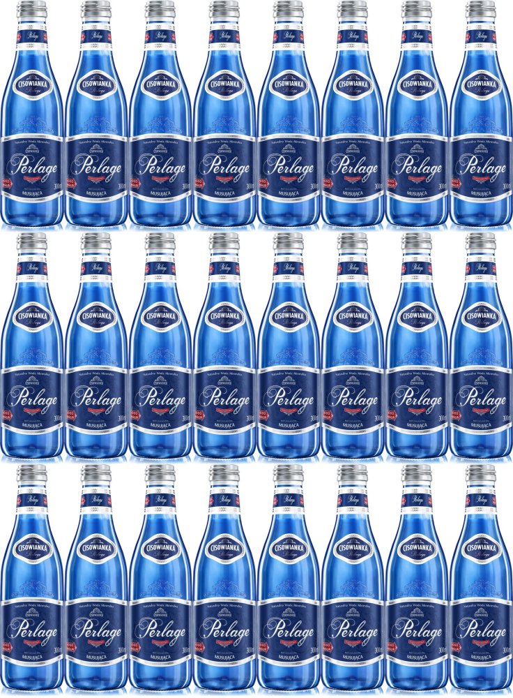 24x Woda gazowana Cisowianka Perlage, 0.3l, butelka szklana