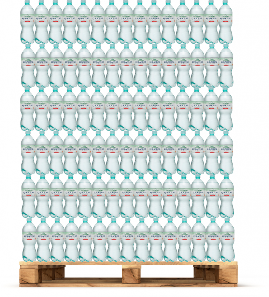 630x Woda gazowana Kuracjusz Beskidzki, 1l, butelka PET BEZ KAUCJI - paleta