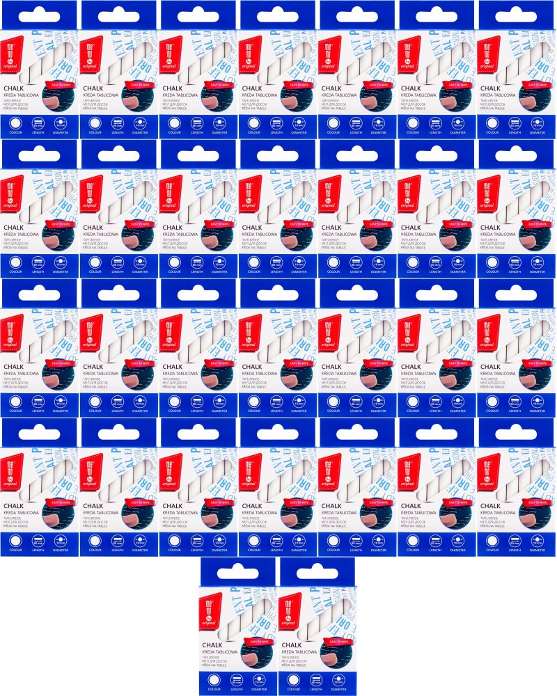 72x Kreda tablicowa MemoBe, 12 sztuk, biały