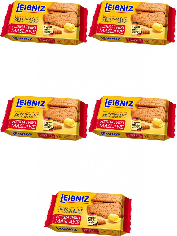 5x Herbatniki Leibniz Butter Biscuits, maślany, 50g