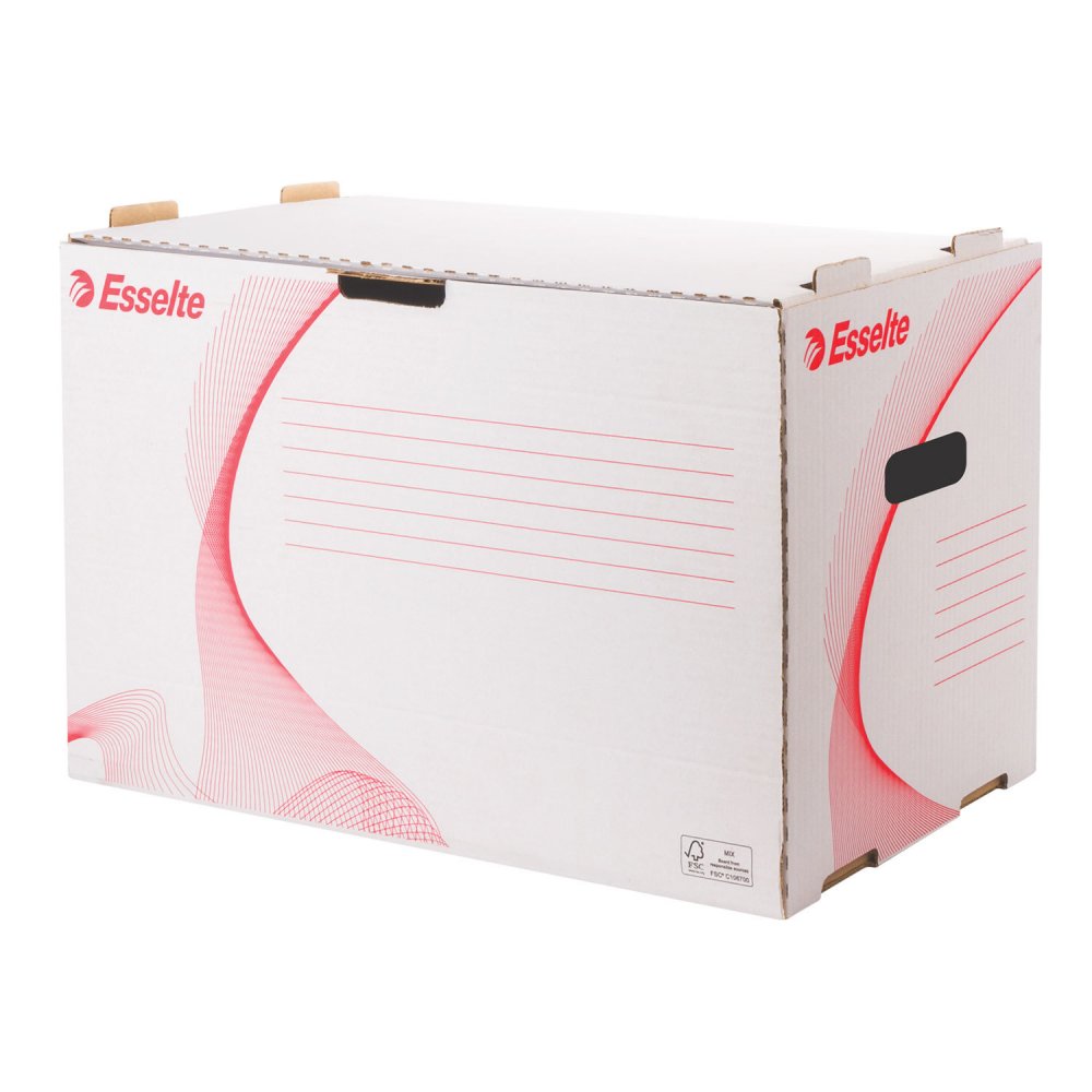 Pudło archiwizacyjne Esselte na segregatory, 6x80mm, A4, biały
