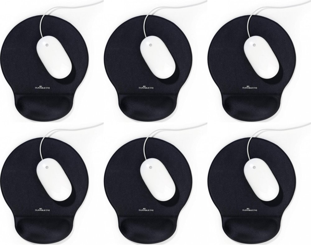 6x Podkładka żelowa pod mysz Durable Ergotop, 26x230x260mm, antracyt